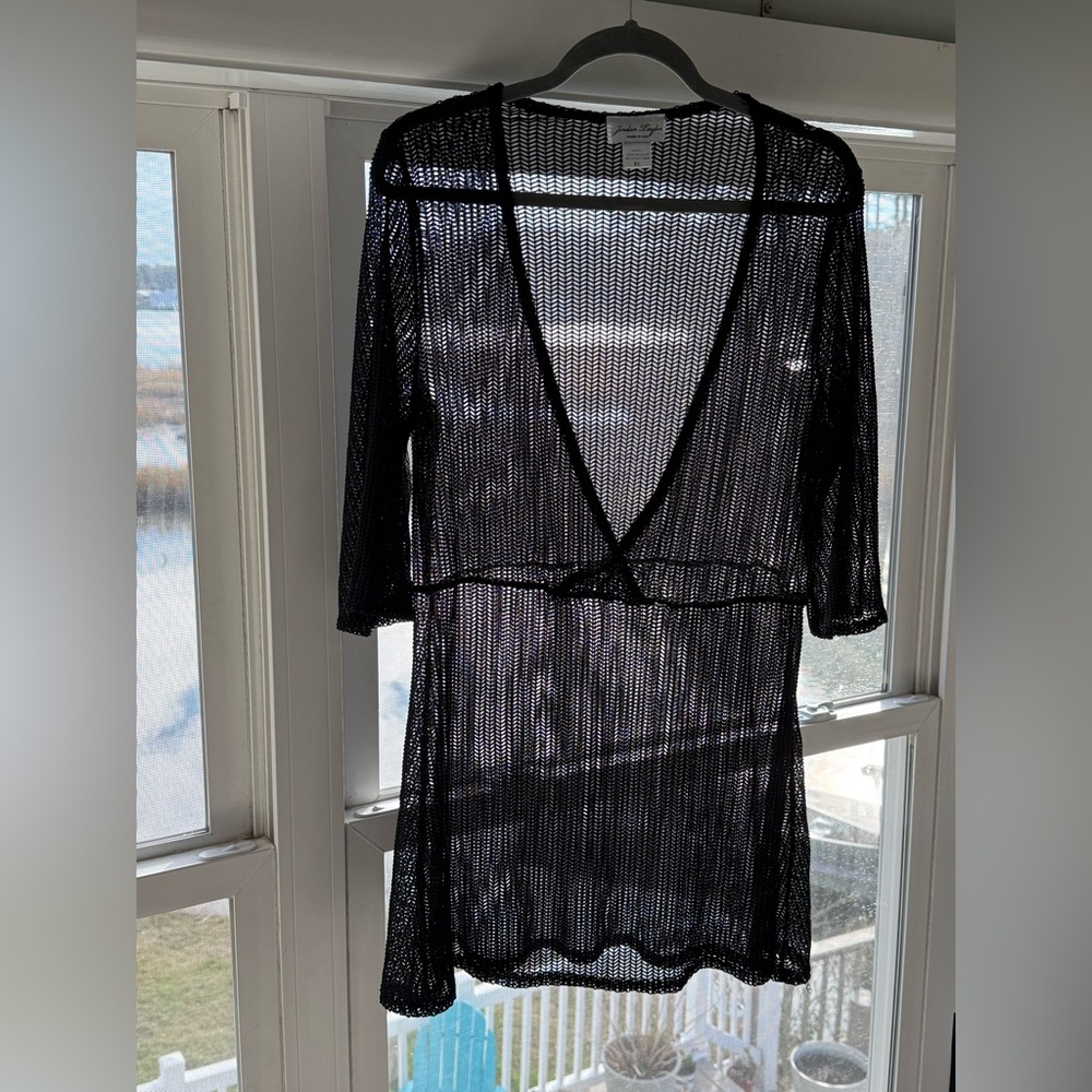 Jordan Black and White Knit Swim Suit Cover-Up
